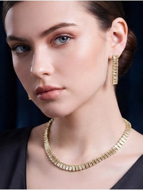 Rhinestone Crystal Necklace and Earrings Set
